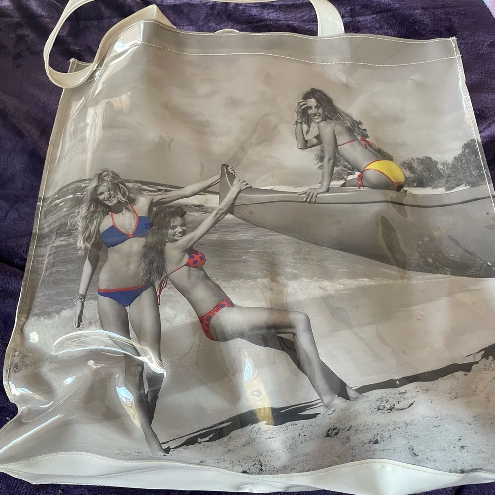 Stylish early 2000’s Victoria Secrets Tote Bag with Beach Print